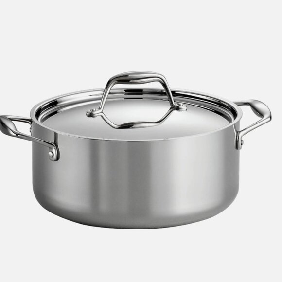 5 Quart Tri Ply Clad Stainless Steel Covered Dutch Oven...
